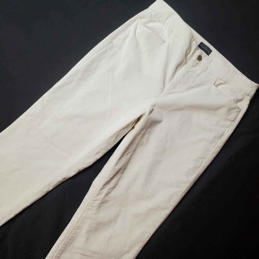 Talbots Women's Size 8P Velveteen Straight Leg Pant White